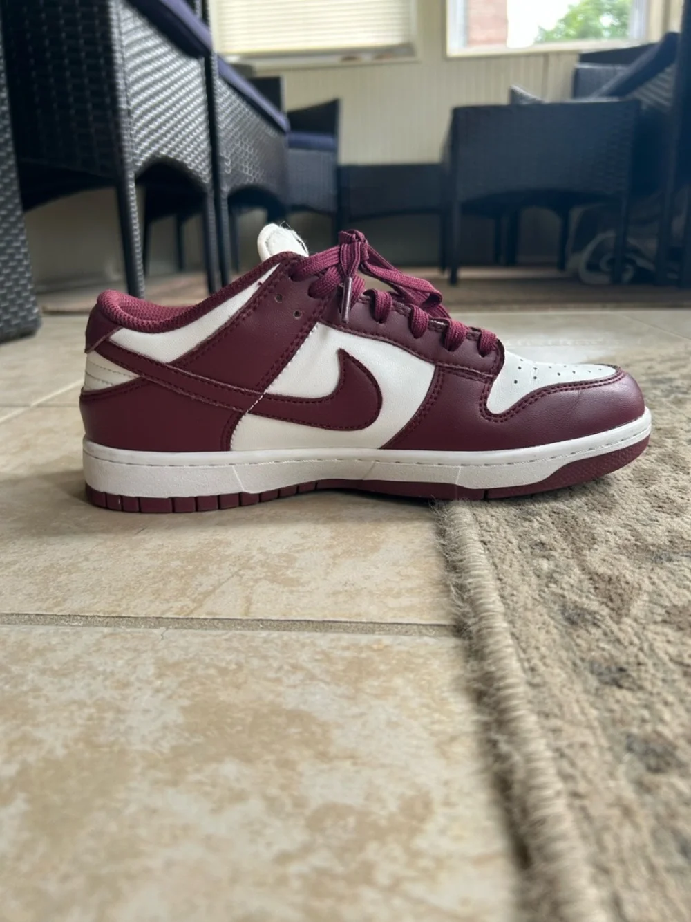 Nike Low-Top Sneakers - Maroon and White